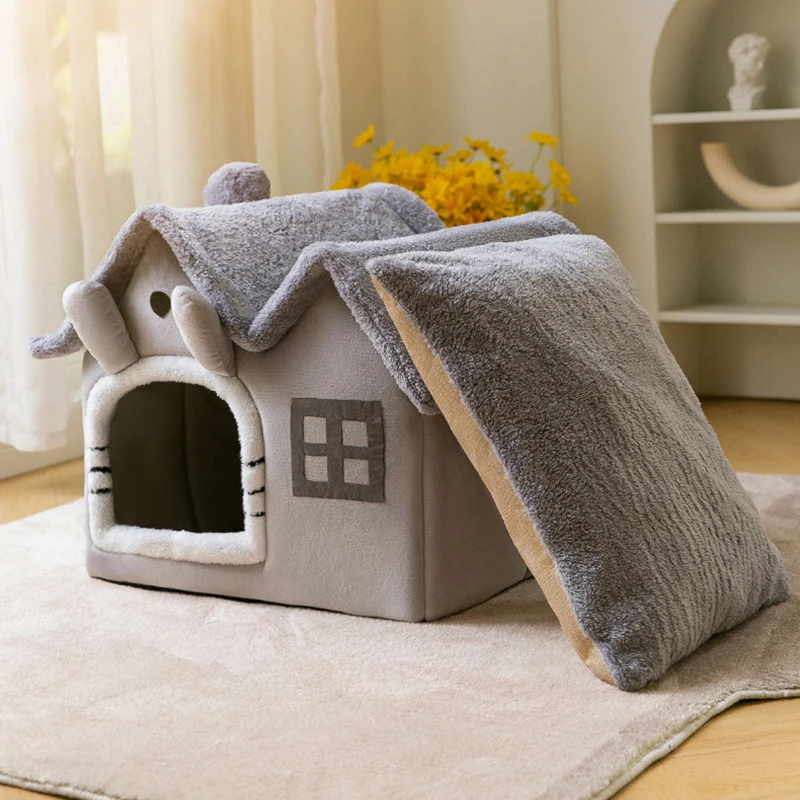 Casetta CozyCat™ – Cuccia Casetta Morbida per Cani e Gatti