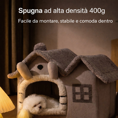 Casetta CozyCat™ – Cuccia Casetta Morbida per Cani e Gatti