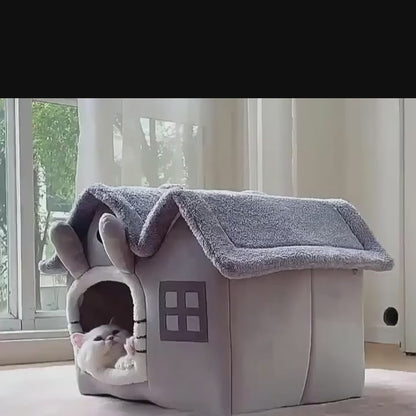 Casetta CozyCat™ – Cuccia Casetta Morbida per Cani e Gatti